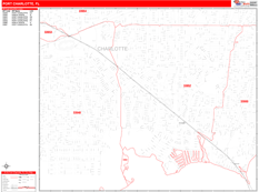 Port Charlotte Digital Map Red Line Style